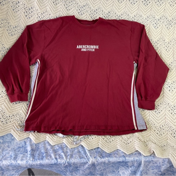 Vintage Abercrombie & Fitch Y2K XL Embroidered Logo T Shirt Preppy Long Sleeved - Picture 2 of 9